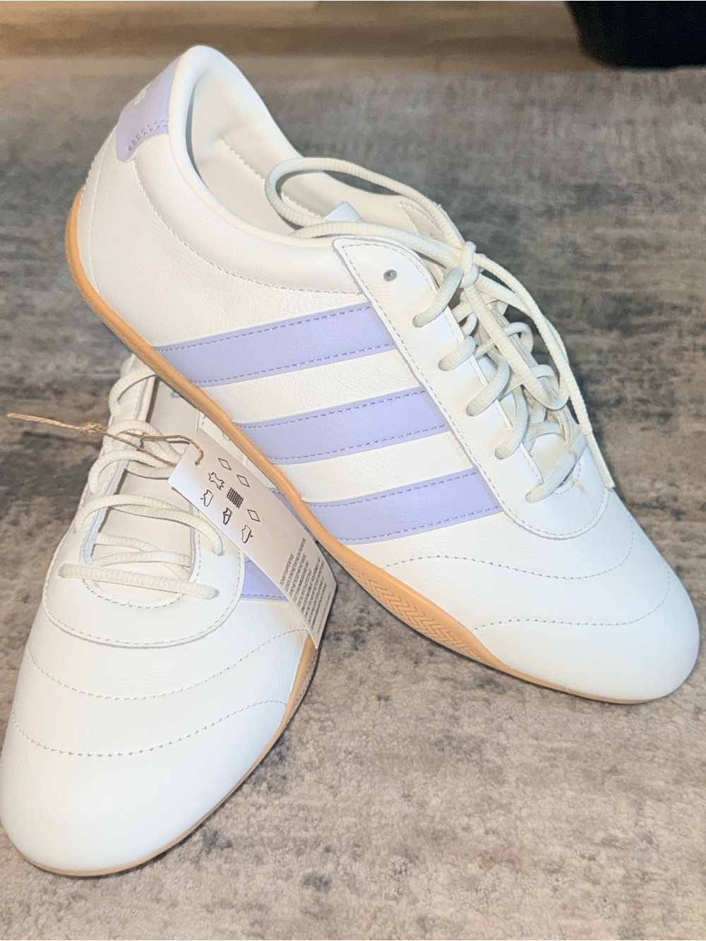 adidas Grand Court Lo Sneakers - White with Lavender & Gum Sole